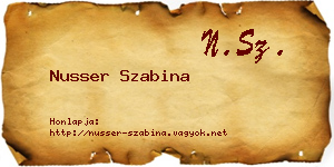 Nusser Szabina névjegykártya